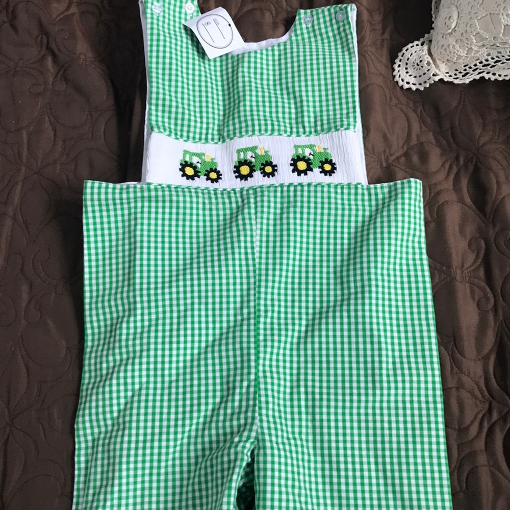 4T boys smocked tractor long all
